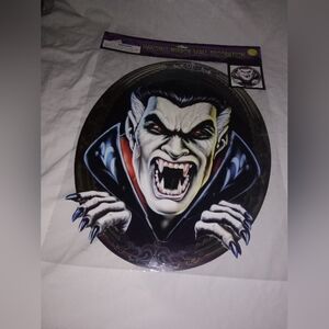 NOS Halloween Dracula Vampire Hanging Mirror Wall Decoration  14 3/4" x 11 3/8"